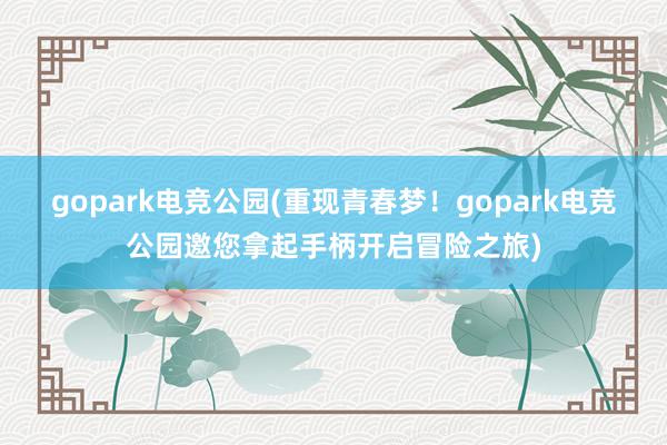 gopark电竞公园(重现青春梦！gopark电竞公园邀您拿起手柄开启冒险之旅)