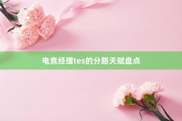 电竞经理tes的分路天赋盘点